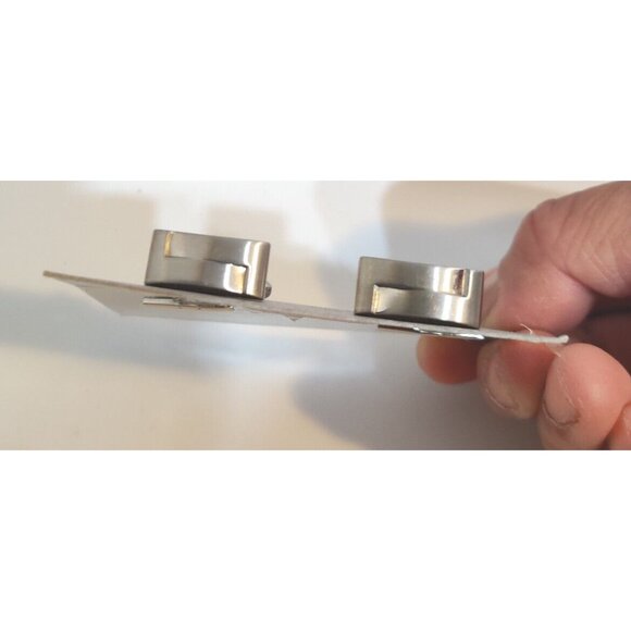 Kenneth Cole New York Cufflinks Rectangular Simplistic Classic Chrome Finish - Picture 2 of 9